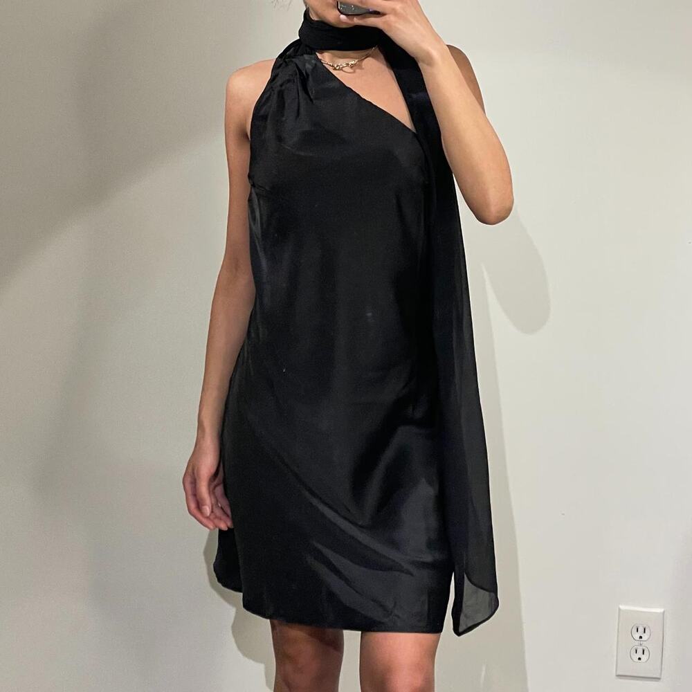 Black Silky Mini Dress
